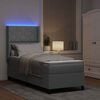 vidaXL Cama Box Spring LED Cinzento-claro 80 x 200 cm tecido