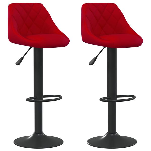 vidaXL Bancos de bar 2 pcs veludo vermelho tinto