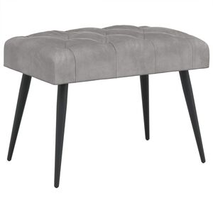 vidaXL Banco com bot&otilde;es estofados Cinzento-claro 60 x 40 x 45 cm