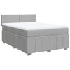 vidaXL Cama com molas/colch&atilde;o 140x200 cm tecido cinzento-claro