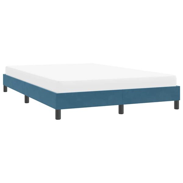 vidaXL Estrutura de cama sem colch&atilde;o 160x210 cm veludo azul