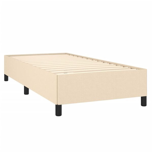vidaXL Estrutura de cama sem colchão 90x190 cm tecido creme