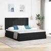 vidaXL Cama com Armazenamento com colch&atilde;o Preto 180 x 200 cm Veludo