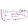 vidaXL Sof&aacute; de 3 lugares tecido 210 cm cinzento-acastanhado