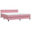 vidaXL Cama com molas/colch&atilde;o 180x210 cm veludo Rosa