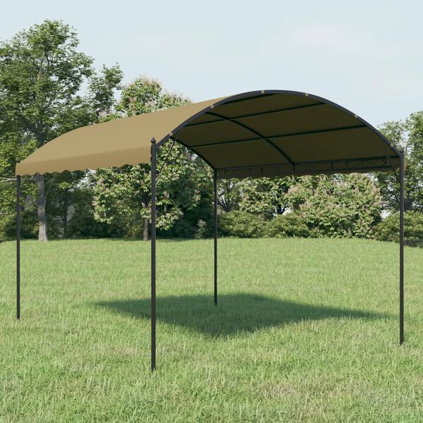 vidaXL Gazebo 4x3x2,6 m 180 g/m² cinzento-acastanhado