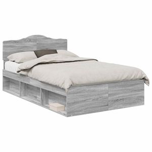 vidaXL Estrutura da Cama com cabeceira Cinza Sonoma 120 x 190 cm