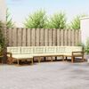 vidaXL Conjunto de Sof&aacute;s para Exterior 7 pcs Natural e Creme