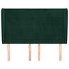 vidaXL Cabeceira cama c/ abas veludo 147x23x118/128 cm verde-escuro