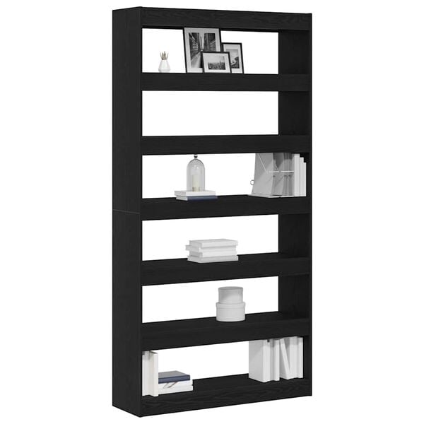 vidaXL Gabinete de Livros Carvalho Preto 100 x 30 x 198 cm