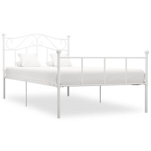 vidaXL Estrutura de cama metal 90x200 cm branco