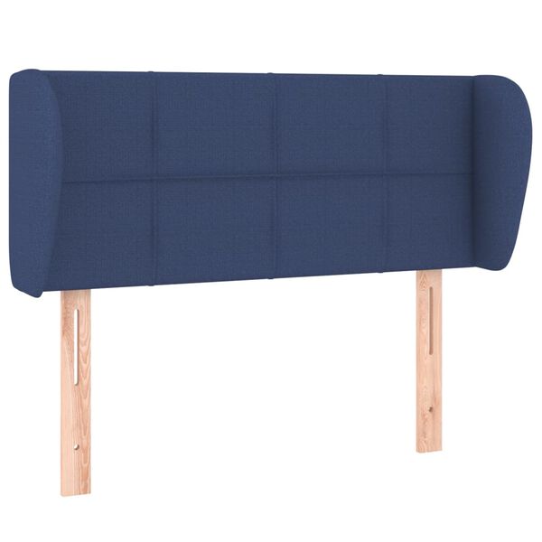 vidaXL Cabeceira de cama c/ abas tecido 93x23x78/88 cm azul
