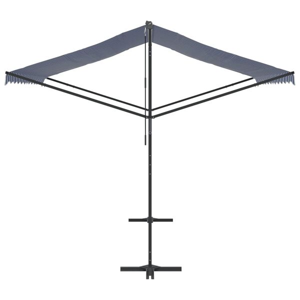 vidaXL Toldo de p&eacute; 300x300 cm tecido e a&ccedil;o azul e branco