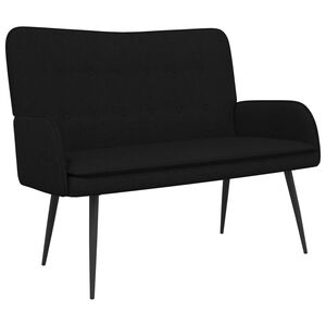 vidaXL Sof&aacute; para 2 Pessoas Preto 115 x 61 x 87 cm Tecido