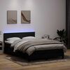 vidaXL Cama box spring c/ colch&atilde;o e LED 140x210 cm veludo preto