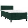 vidaXL Cama com molas/colch&atilde;o 90x200 cm veludo verde-escuro