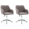 vidaXL Cadeiras de jantar girat&oacute;rias 2 pcs tecido cinzento-acastanhado