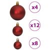 vidaXL Enfeites de Natal 100 pcs 3 / 4 / 6 cm vermelho-tinto