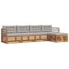 vidaXL Conjunto de Sof&aacute;s para Exterior 5 pcs Cinza Natural e Claro