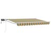 vidaXL Toldo retr&aacute;til manual com LEDs Verde, Amarelo, Branco 3 x 2,5 m
