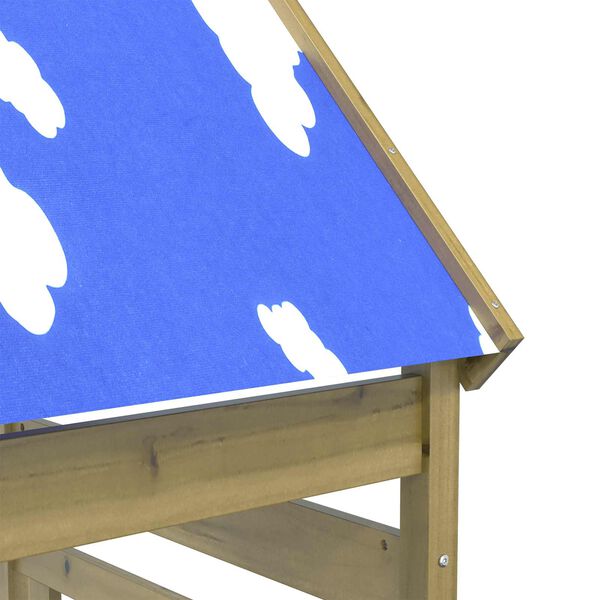 vidaXL Torre de Brincar Castanho Madeira S&oacute;lida Impregnada