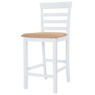 vidaXL Mesa e cadeiras de bar 3 pcs madeira maciça castanho e branco