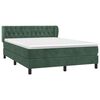 vidaXL Cama com molas/colch&atilde;o 140x200 cm veludo verde-escuro