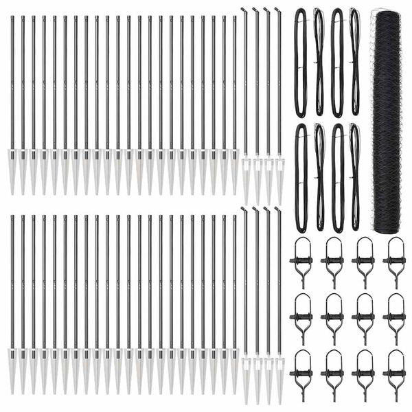 vidaXL Poste de Cerca Cinzeto 100 x 1,2 m (malha de 36 mm) A&ccedil;o e PVC