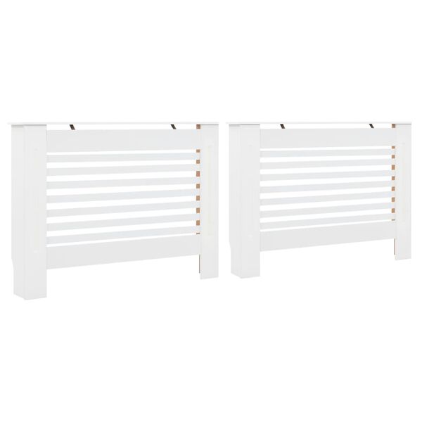 vidaXL Coberturas de radiador 2 pcs 112x19x81,5 cm MDF branco