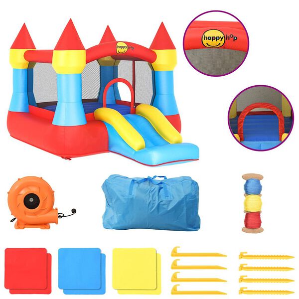 Happy Hop Castelo insuflável com escorrega 264x365x214 cm