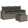 vidaXL 4 pcs conjunto sof&aacute;s de jardim c/ almofad&otilde;es vime PE cinzento