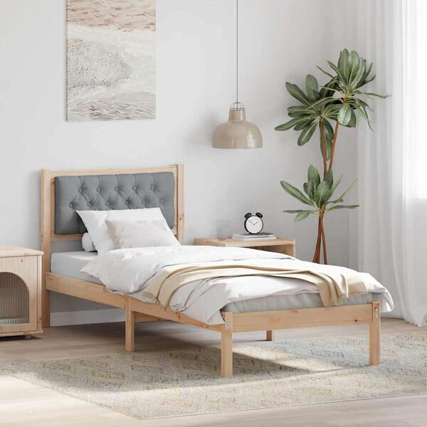 vidaXL Estrutura da Cama com cabeceira Cinzento-claro 75 x 190 cm