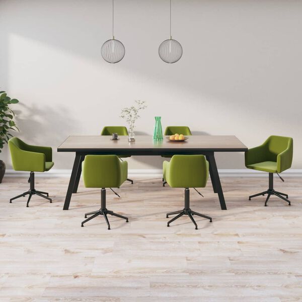 vidaXL Cadeiras de jantar girat&oacute;rias 6 pcs veludo verde-claro