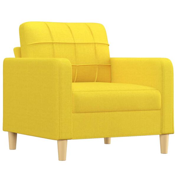 vidaXL Poltrona com apoio de pés 60 cm tecido amarelo-claro