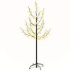 vidaXL Cerejeira com 84 luzes LEDs 120 cm branco quente