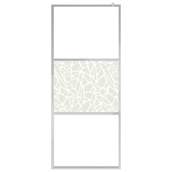 vidaXL Divis&oacute;ria de chuveiro 115x195 cm vidro ESG design pedras