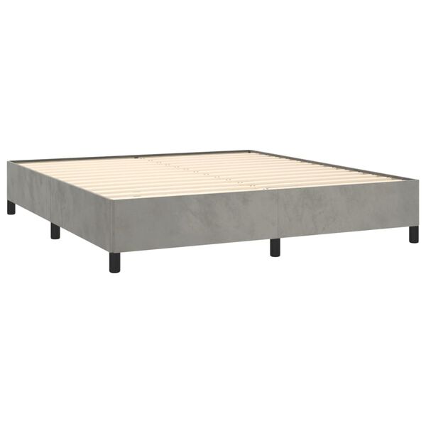 vidaXL Cama com molas/colch&atilde;o 180x200 cm veludo cinzento-claro