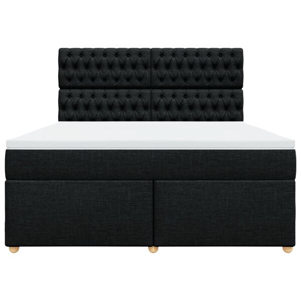 vidaXL Cama com molas/colch&atilde;o 180x200 cm tecido preto