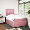 vidaXL Cama boxspring com colch&atilde;o 120x200 cm veludo rosa