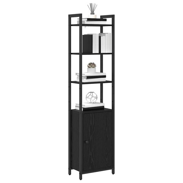 vidaXL Gabinete de Livros Carvalho Preto 40 x 24 x 161 cm