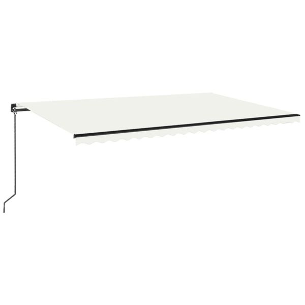 vidaXL Toldo retrátil manual 500x350 cm cor creme