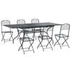vidaXL Conjunto de Jantar para Jardim 7 unid. Antracite