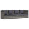 vidaXL Espregui&ccedil;adeira de jardim 200x60 cm vime PE cinzento