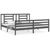 vidaXL Estrutura de cama com cabeceira 200x200 cm madeira maci&ccedil;a cinza