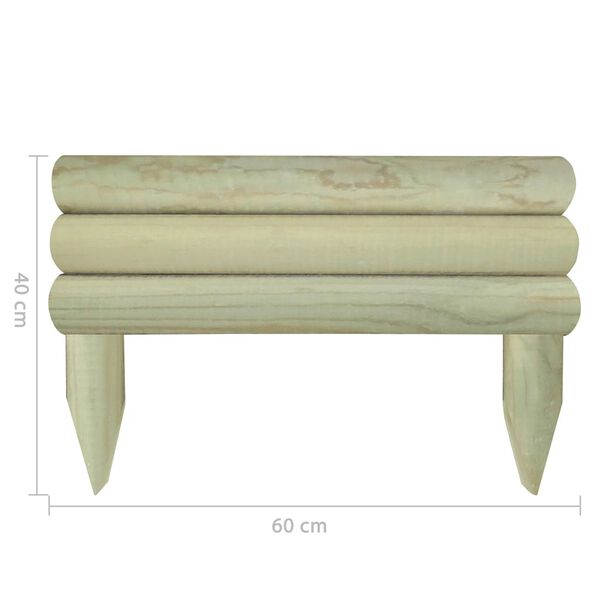 vidaX Bordaduras em rolo para jardim 6 pcs 60 cm madeira de pinho