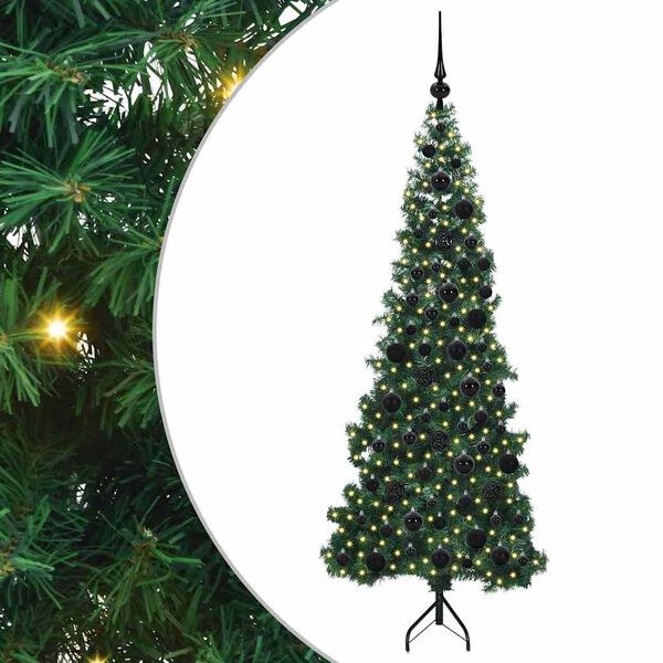 vidaXL &Aacute;rvore de Natal artificial de canto Verde 180 cm PVC e Metal