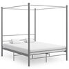 vidaXL Estrutura de cama com dossel 160x200 cm metal cinzento