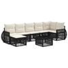vidaXL Conjunto de Sof&aacute; de Jardim 8 pcs Preto e Branco Creme vime PE