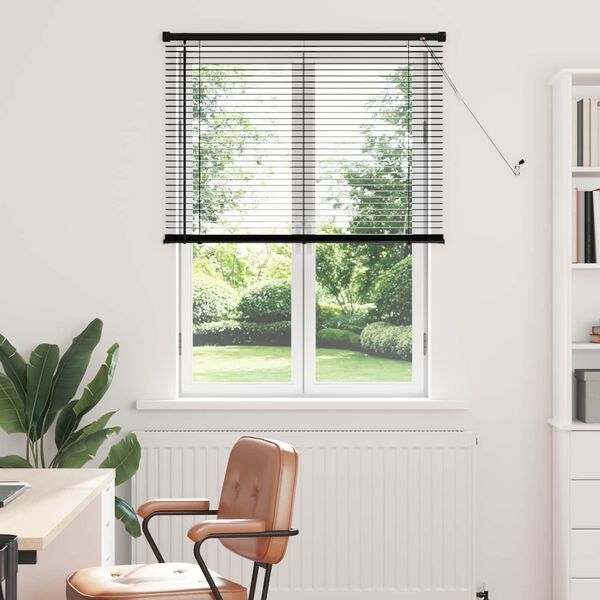 vidaXL Cortina Veneziana Manual Ajust&aacute;vel Preto 150 x 90 cm PVC