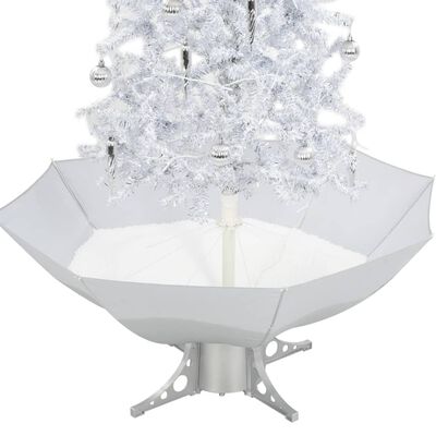 vidaXL Árvore de Natal c/ neve base formato guarda-chuva 170 cm branco